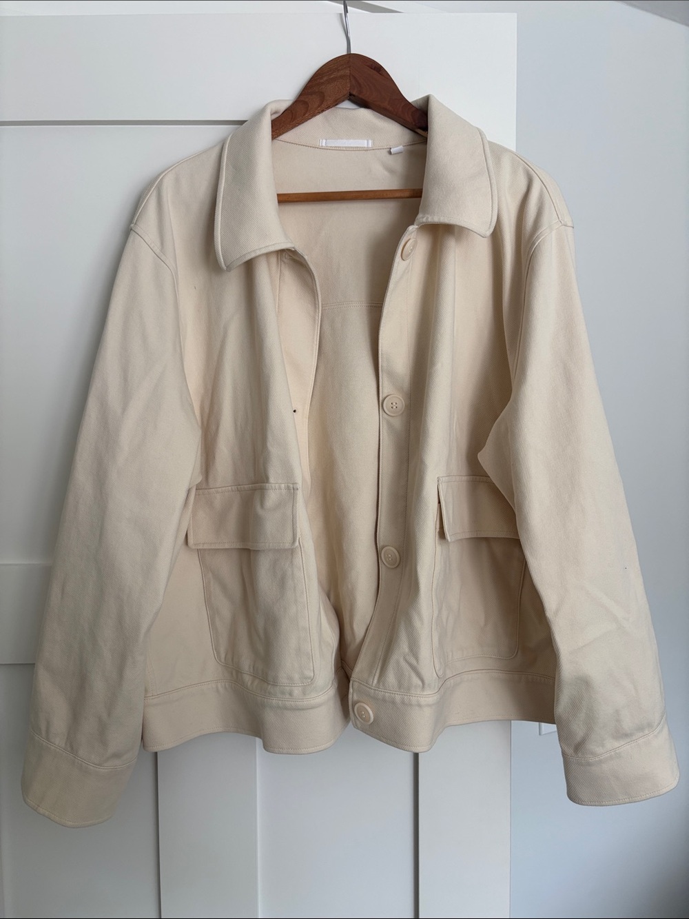 Uniqlo Cream Women's Button-Front Chore Jacket
